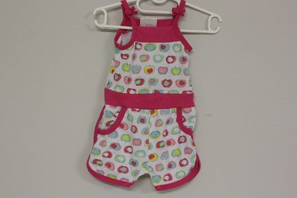 0-3 months cuddlesome apple print romper